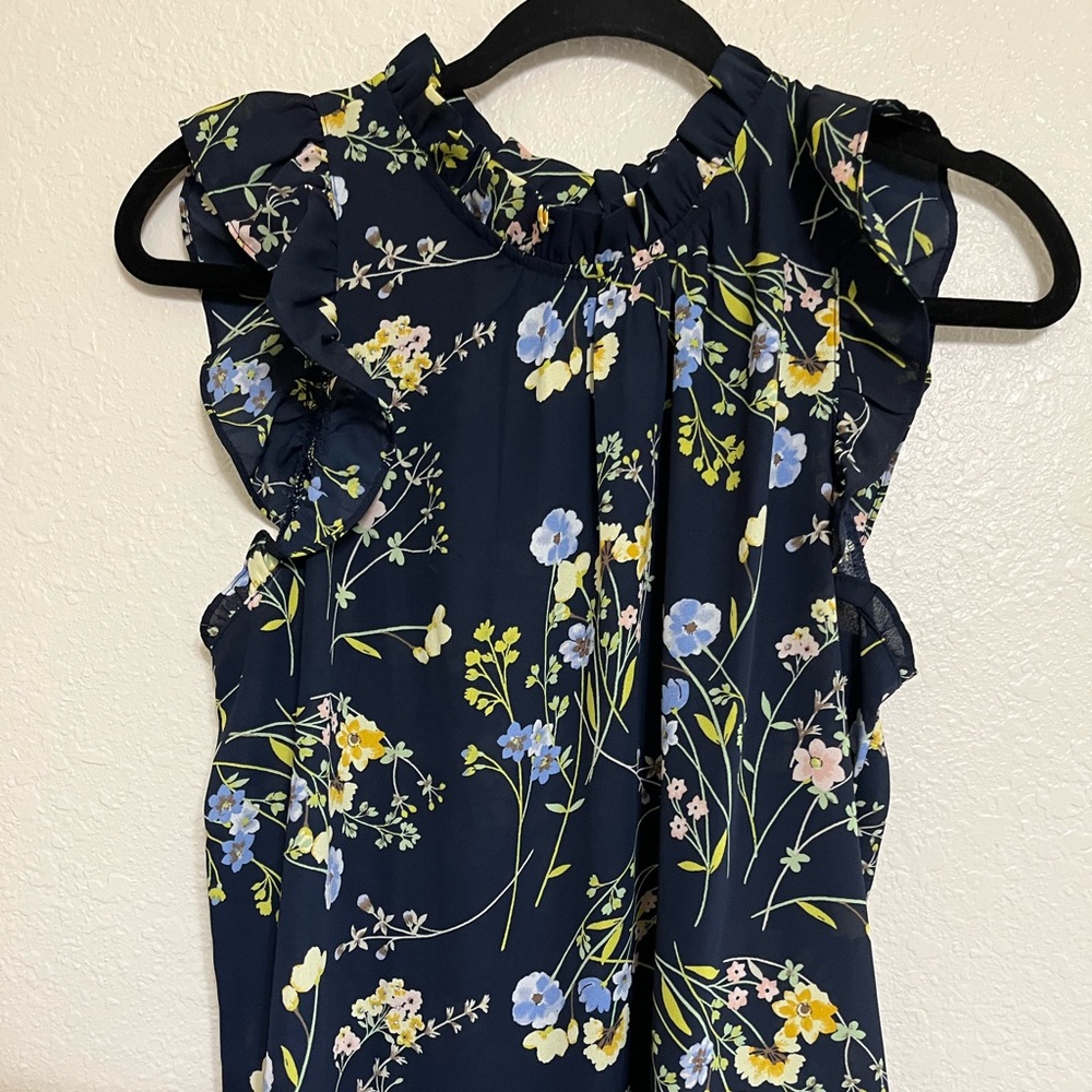 LOFT Floral High-Neck Blouse